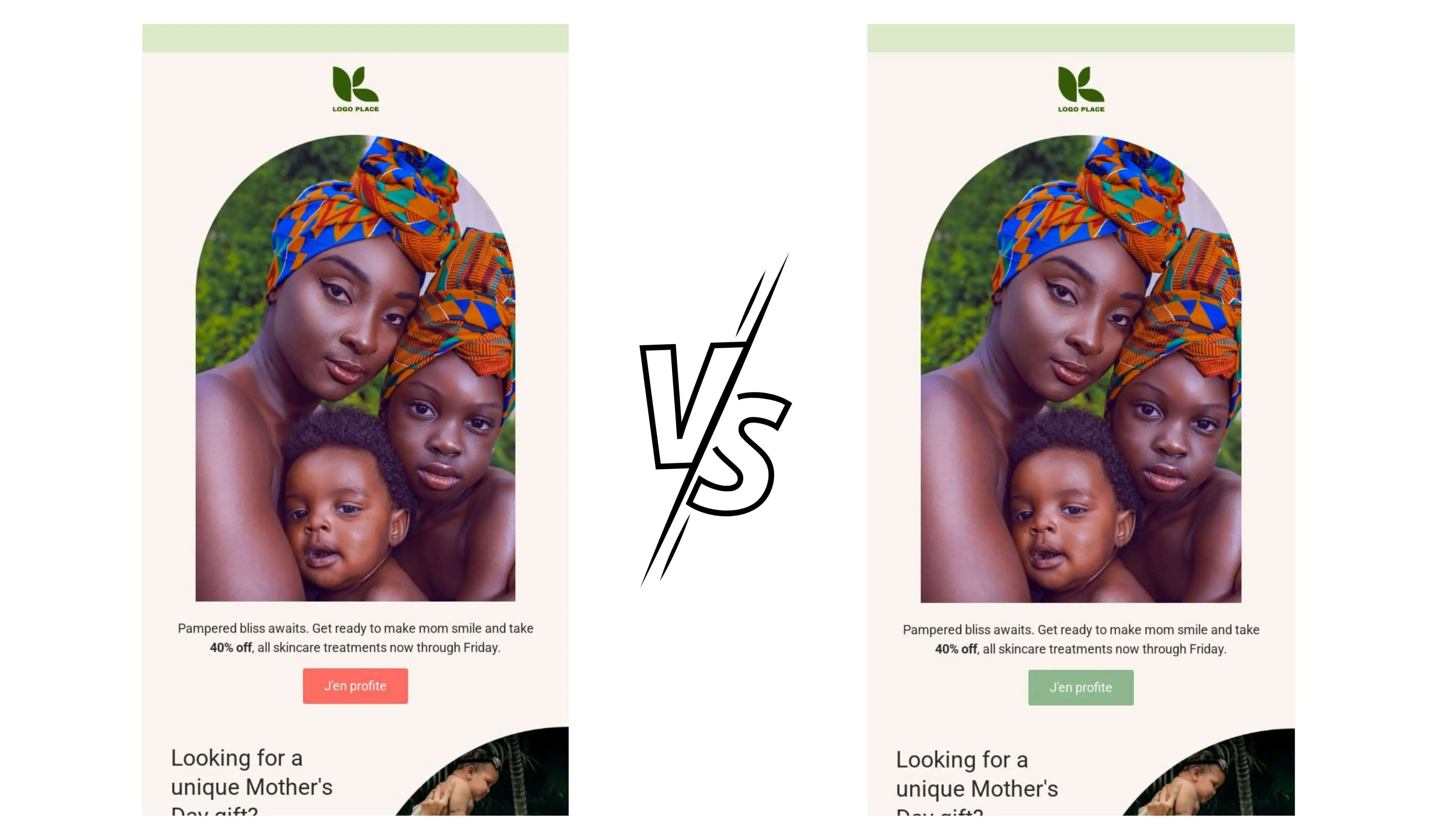 A/B test de la couleur d’un CTA dans un email : bouton rouge contre bouton vert